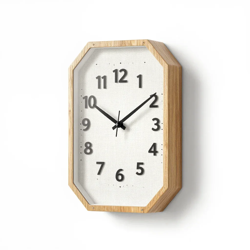 Art deco wall clock isolated on a white background