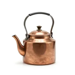 Copper kettle with patina