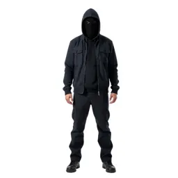 Masked assassin in dark cloth