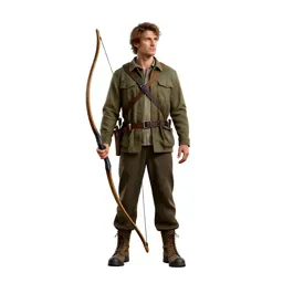 Wandering forest ranger with a longbow