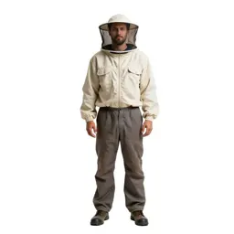 Beekeeper in a veiled suit