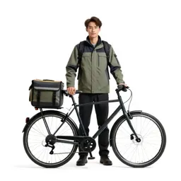 Bicycle courier with a messenger bag