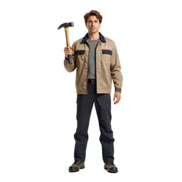 Field geologist with a rock hammer