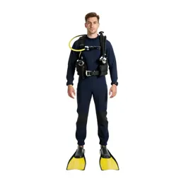 Rescue diver with fins