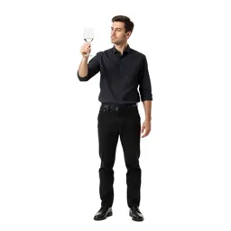Sommelier examining a glass