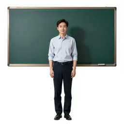 Teacher at a chalkboard