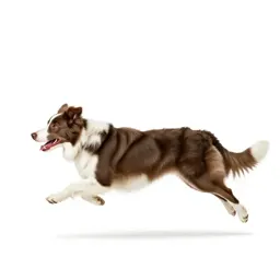 Border collie mid-leap