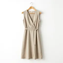Wrap dress on a hanger