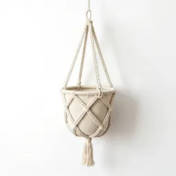 Hanging macrame planter