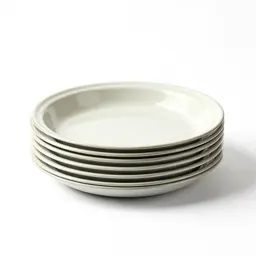 Stack of enamel camping plates