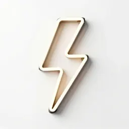 Neon sign shaped like a lightning bolt