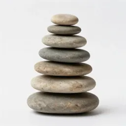 River stone stack