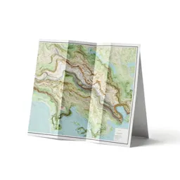 Topographic map folded