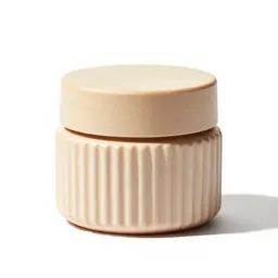 Ribbed cosmetics jar