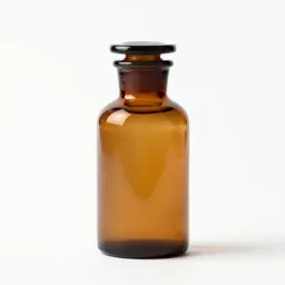 Amber glass apothecary bottle