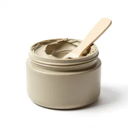 Clay mask jar with a spatula