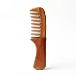 Comb in a leather sleeve