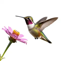 Hummingbird at a flower