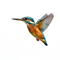 Kingfisher hovering