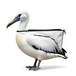 Pelican with its pouch full