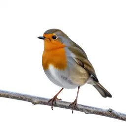 Robin on a frosted branch