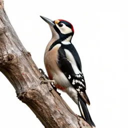 Woodpecker on bark