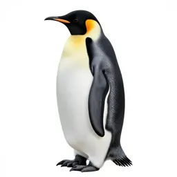 Emperor penguin with a chick