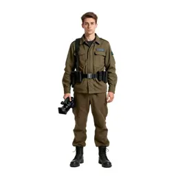 War correspondent with a hovering camera