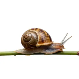Snail on a wet stem