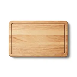 Wooden cutting board with a juice groove