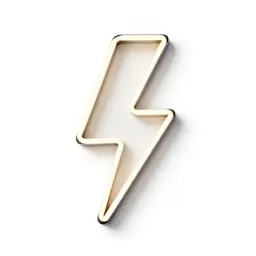 Neon sign shaped like a lightning bolt
