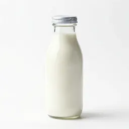 Milk bottle with a foil cap