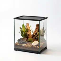 Terrarium with a heat lamp