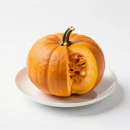 Crown pumpkin cut open