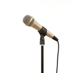 Boom microphone on a stand