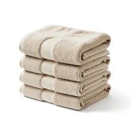 Set of stacked bath towels
