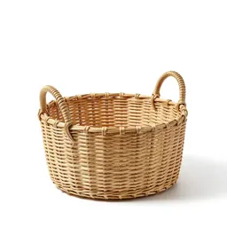 Woven storage basket with handles