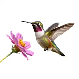 Hummingbird at a flower
