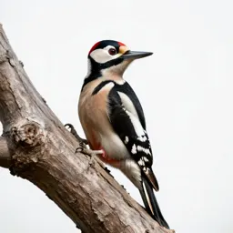 Woodpecker on bark