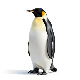 Emperor penguin with a chick