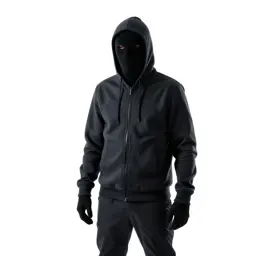 Masked assassin in dark cloth