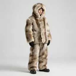 Snow-country hunter in furs