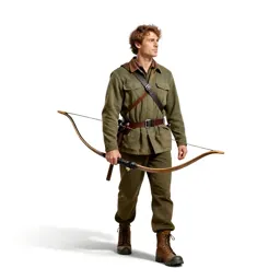 Wandering forest ranger with a longbow