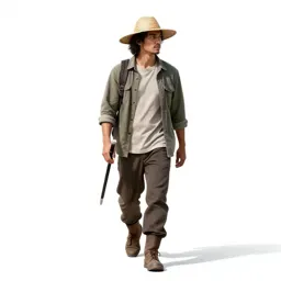 Wandering swordsman in a straw hat