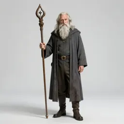 Elder wizard with a rune staff