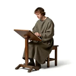 Mediaeval scribe at a lectern