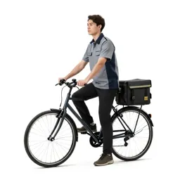Bicycle courier with a messenger bag