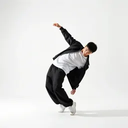 Breakdancer freezing a pose
