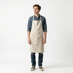 Ceramicist in a clay-dusted apron