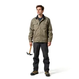 Field geologist with a rock hammer